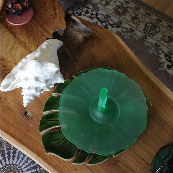 Vtg Frosted Green Depression Glass Plate - Picture 3 of 5